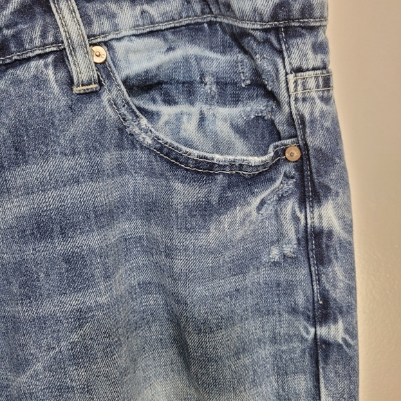 KanCan High Rise Straight Leg Cuffed 100% Cotton Distressed Jeans Size 15/31 - Picture 7 of 16